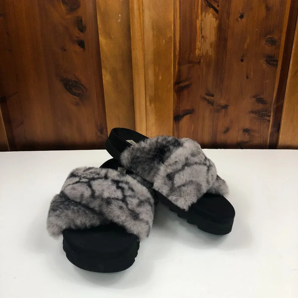 Steve Madden Amari Cozy Faux Fur Comfort Insole Footbed Sandals Fairycore